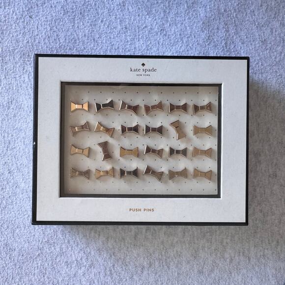 NWT Kate Spade Gold Bow Push Pins - Picture 2 of 3